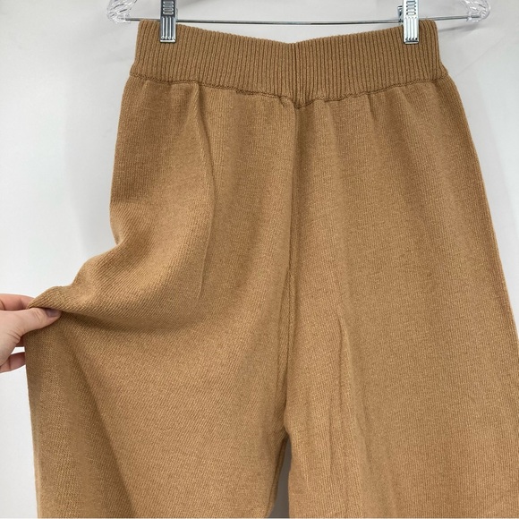 Achro Wool Blend Wide Leg Knit Pull-On Pant Sz.S Camel Stretch Casual Cozy Chic - Picture 9 of 10